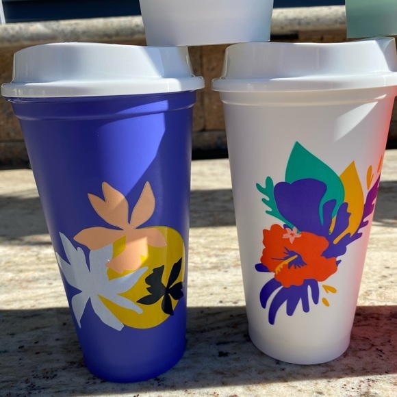 Starbuck Summer 2020 Hot/Cold Hawaiian Cup. I HAVE A WHITE & A LIGHT GREEN LEFT - Picture 8 of 16
